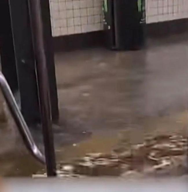 美国纽约暴雨导致严重内涝 城市交通瘫痪